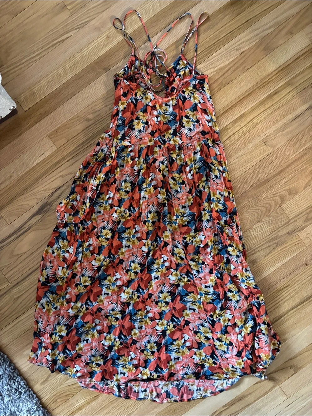 NWOT Free People Mulberry Maxi Coral Combo Floral Dress